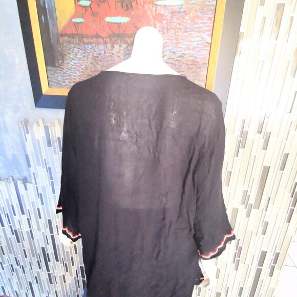 Angel Heart Boutique Heavily Embroidered Tunic Top XL Boho Peasant Festival 0194 - Picture 2 of 6